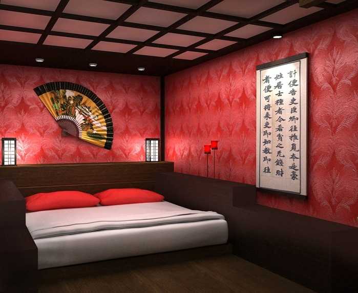 Оформление спальни в японском стиле: приземленная возвышенность