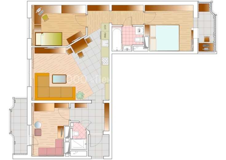 Идеи перепланировки: три варианта трехкомнатной квартиры в доме ii-08