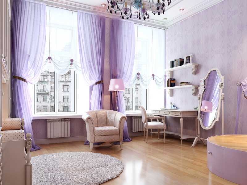 Спальня в фиолетовом цвете - фото возможных вариантов дизайна