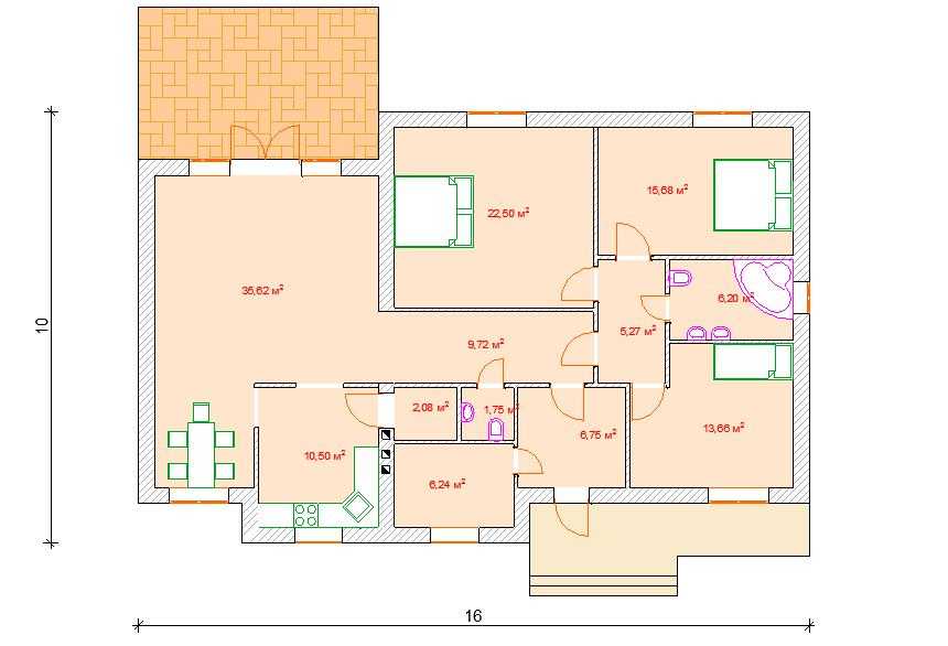 Планировка одноэтажного дома: оптимальные варианты