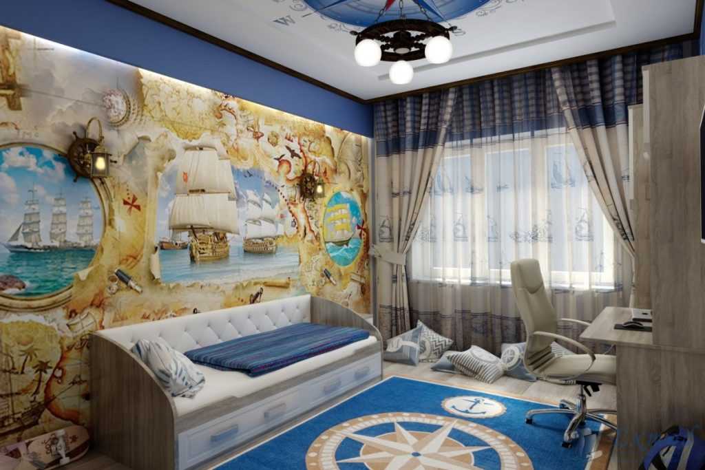 Морской стиль в интерьере: декор детской комнаты для мальчика
 - 55 фото