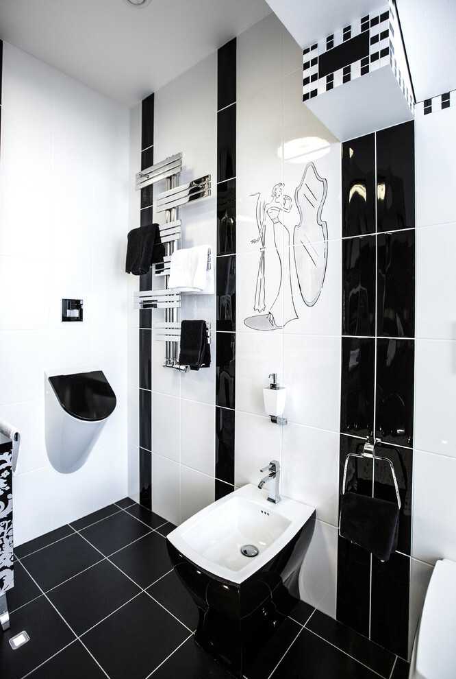 Черно-белая ванная: варианты дизайна и советы по выбору оптимальных сочетаний интерьера