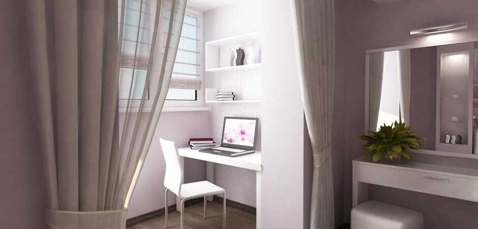 Комната с балконом, современный дизайн - фото примеров