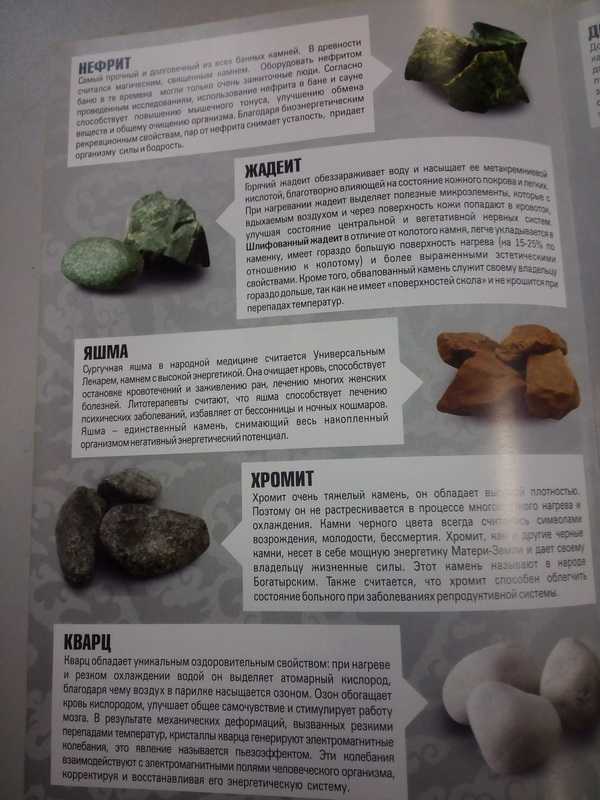 Выбираем камни для бани: свойства пород, их особенности и многое другое