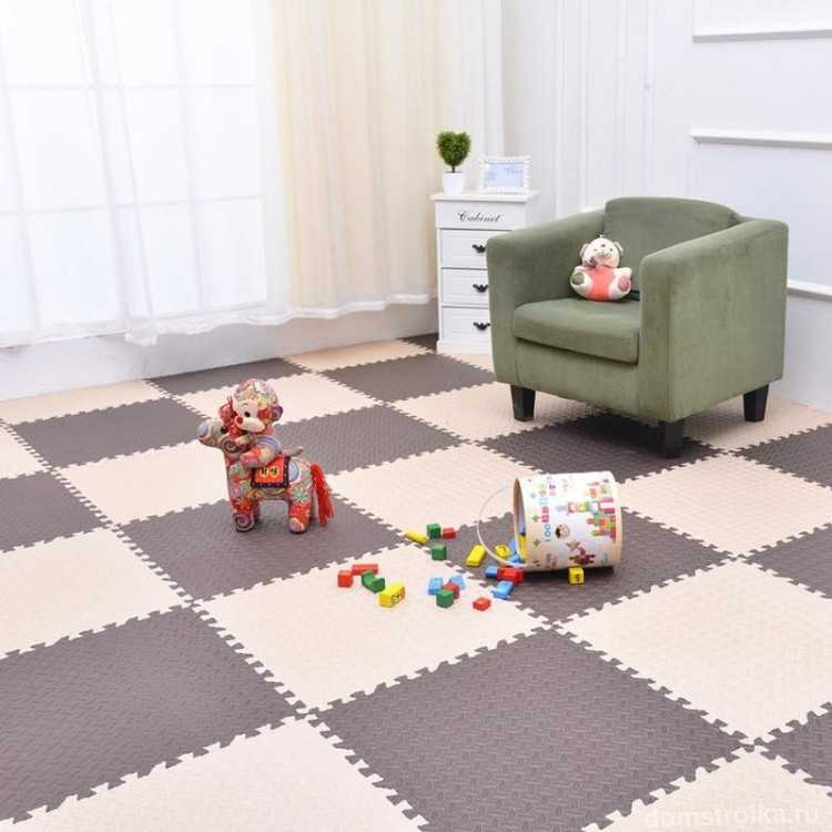 Мягкий пол или коврик пазл для детей и модульное покрытие универсальное