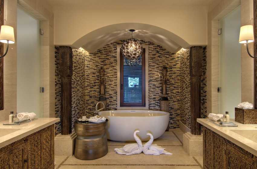 19 примеров ванных комнат с искусственным камнем в отделке