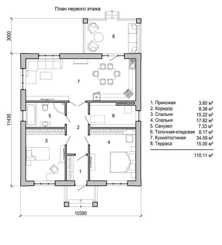Планировка одноэтажного загородного дома: удачные варианты проектов, дизайн внутри
 - 23 фото