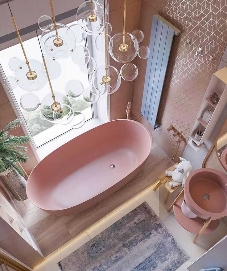 Розовая ванная комната: особенности дизайна и сочетания цветов (24 фото)