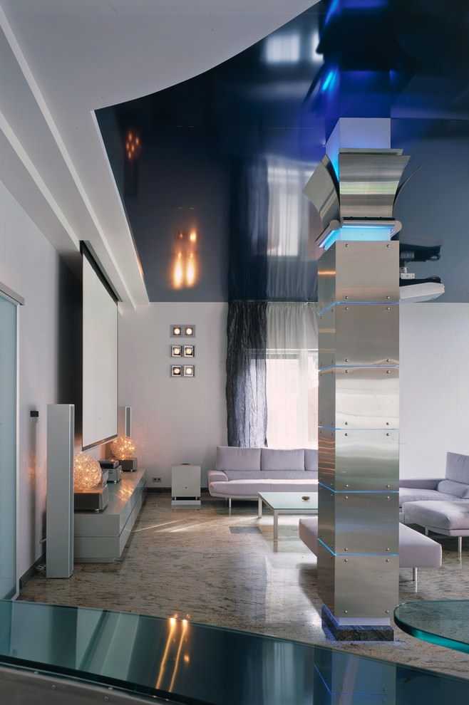 Гостиная в стиле хай-тек: 100 фото примеров в дизайне интерьера