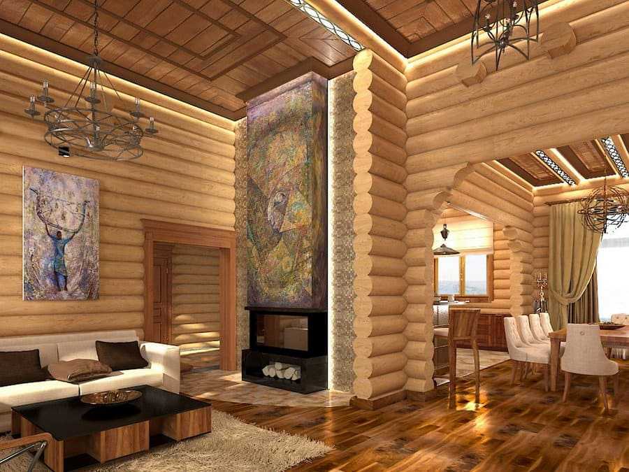 Деревянный дом внутри: оригинальные идеи стильного интерьера