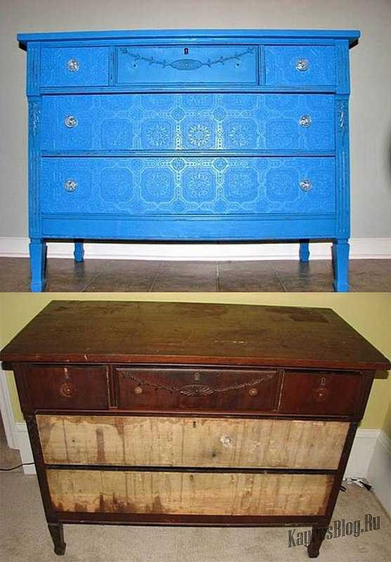 Переделка мебели своими руками, фото примеры до и после, старая стенка, комод