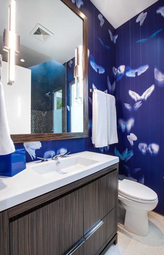 Применение синих оттенков в дизайне ванной комнаты – хитрости и нюансы