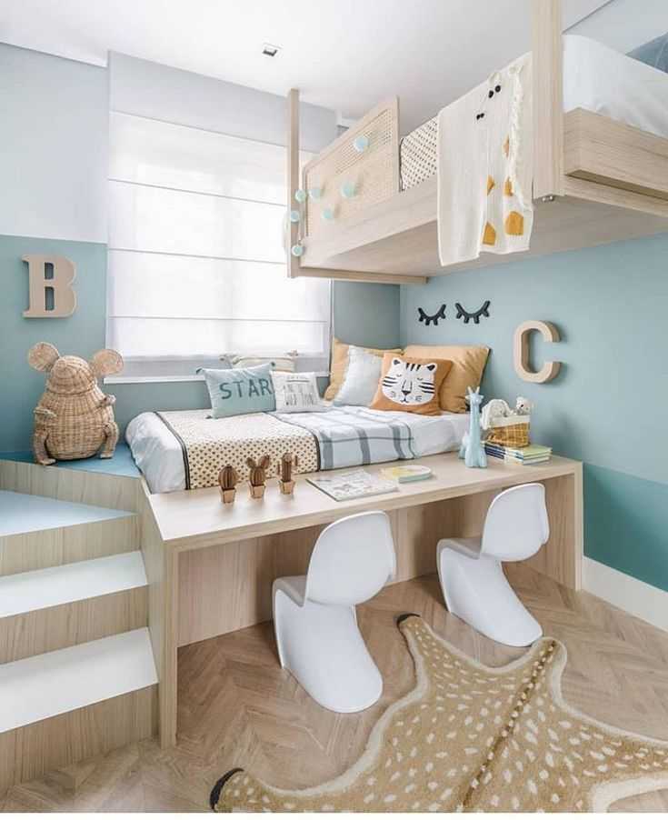 Детская комната для мальчика и девочки вместе: 100 фото дизайна интерьера, мебель