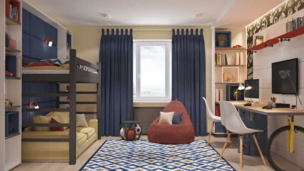 Комната для мальчика 3-10 лет: дизайн интерьера детской спальни, идеи оформления
 - 56 фото