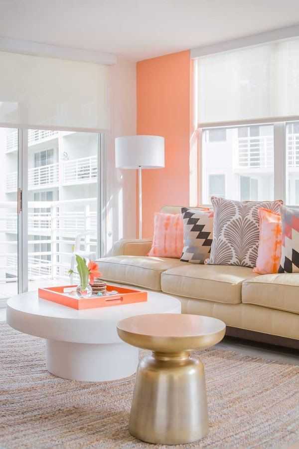 Дизайн интерьера в персиковом цвете – 60+ лучших фото идей (видео)