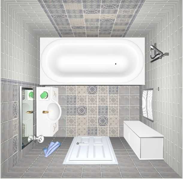 Раскладка плитки ванной комнаты в разных вариантах, фото